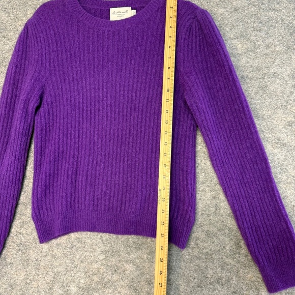 La Petite Maille Paris Women’s Purple Wool Blend Ribbed Sweater No Size - Picture 6 of 9